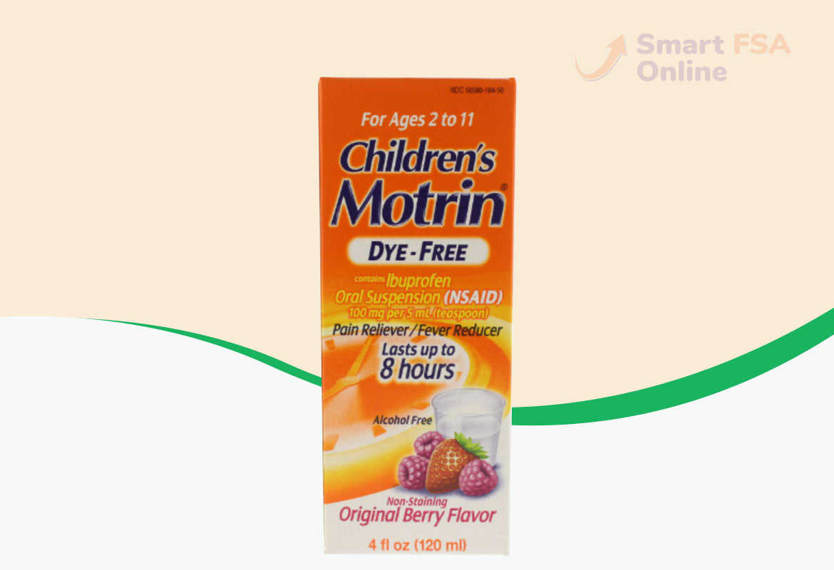 Children's Motrin Pain Reliever/Fever Reducer Liquid, Dye-Free, Original Berry, 4 fl oz.