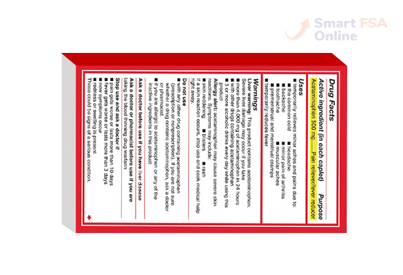 Tylenol Extra Strength Caplets, Fever Reducer and Pain Reliever, 500 mg, 100 ct.