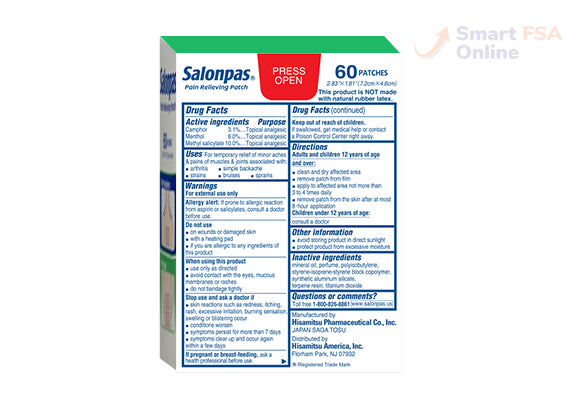 Salonpas Pain Relieving Patch, 60 ct.