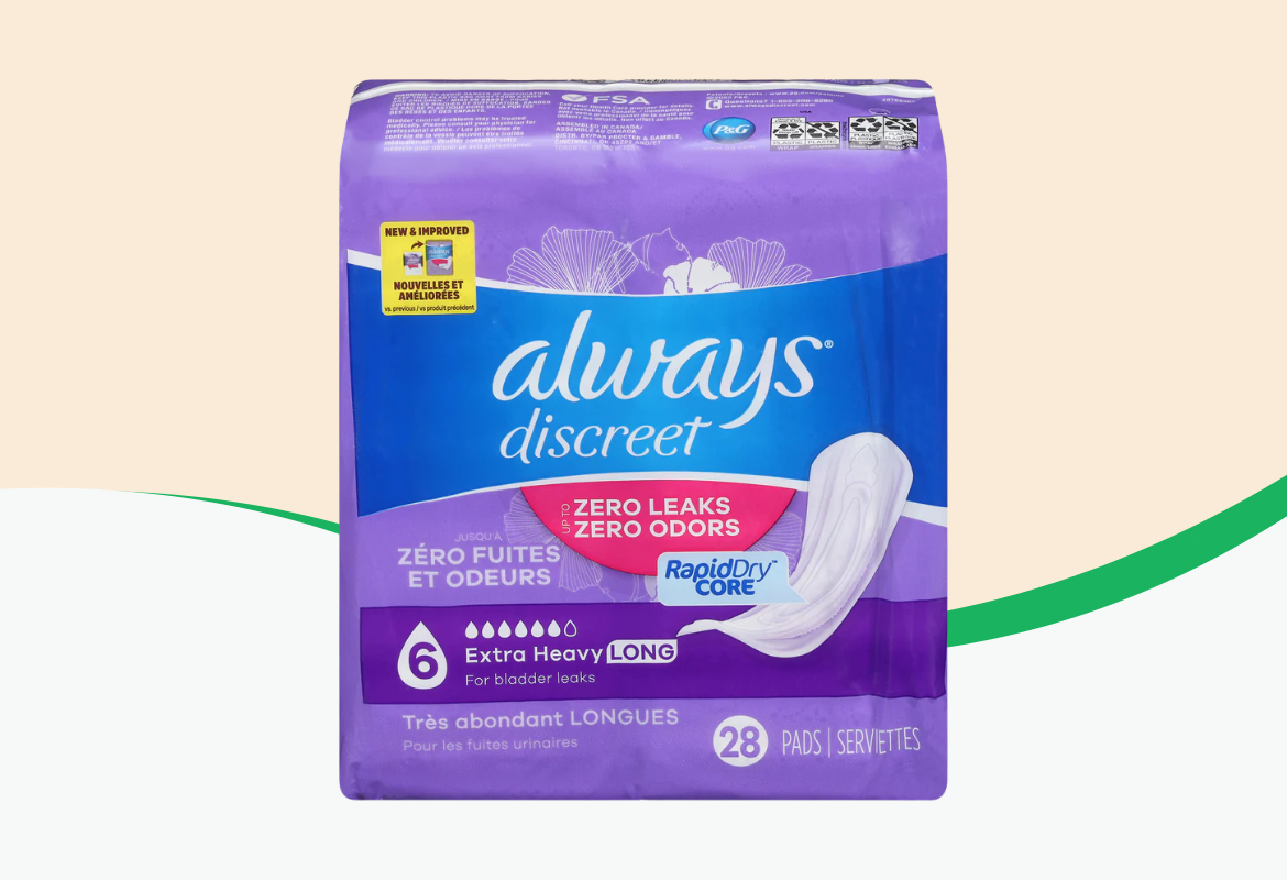 Always Discreet Extra Heavy Incontinence Pads, Regular, 28 ct.