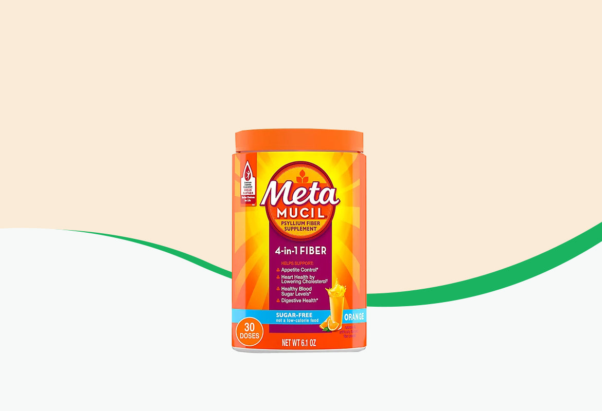 Metamucil Psyllium Fiber Supplement Powder, Sugar Free, Orange Smooth