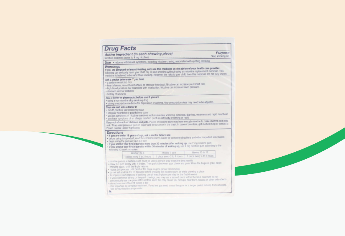 Nicorette Gum Original, 4 mg, 110 ct.