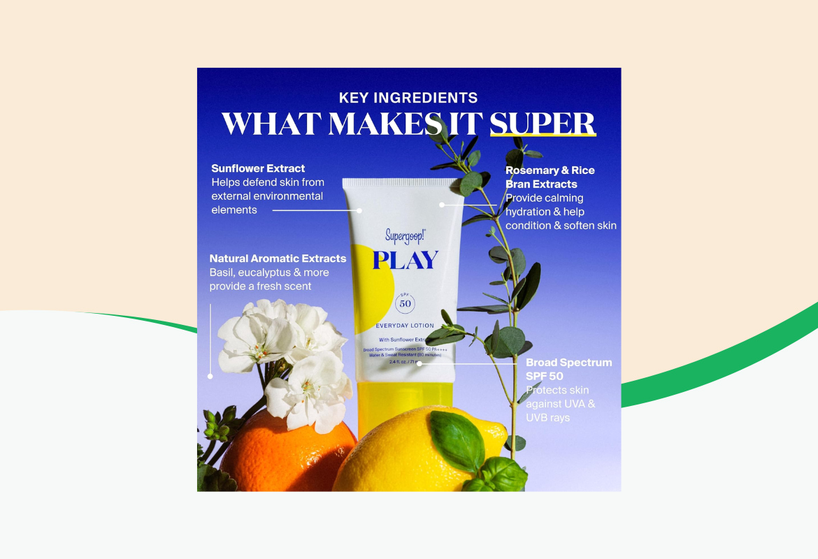 Supergoop! PLAY Everyday Lotion SPF 50 with Sunflower Extract - 5.5oz.