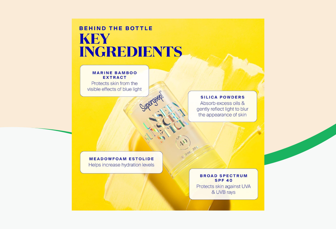 Supergoop! Unseen Sunscreen Stick, SPF 40, 0.70 oz.
