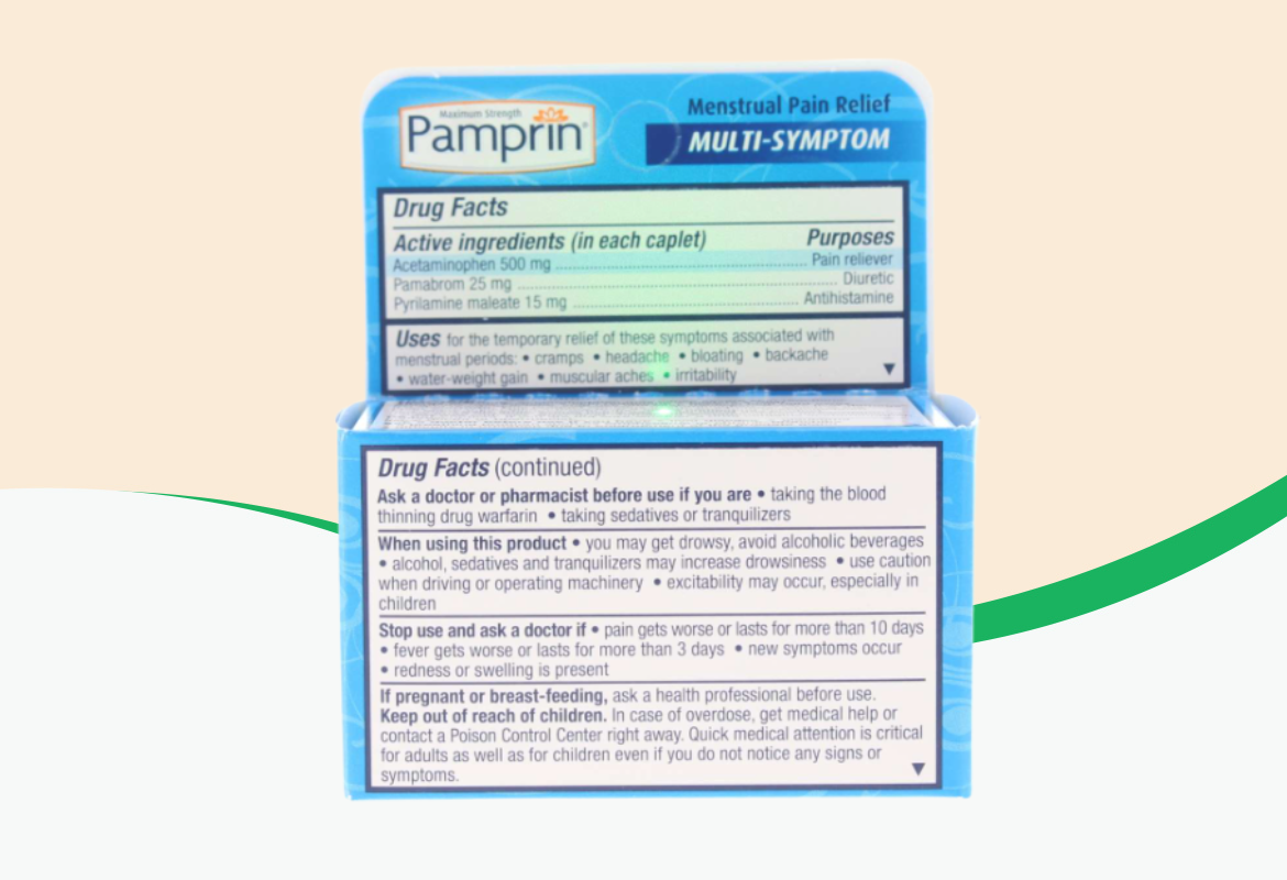 Pamprin Maximum Strength Multi-Symptom Menstrual Pain Relief - 20 ct