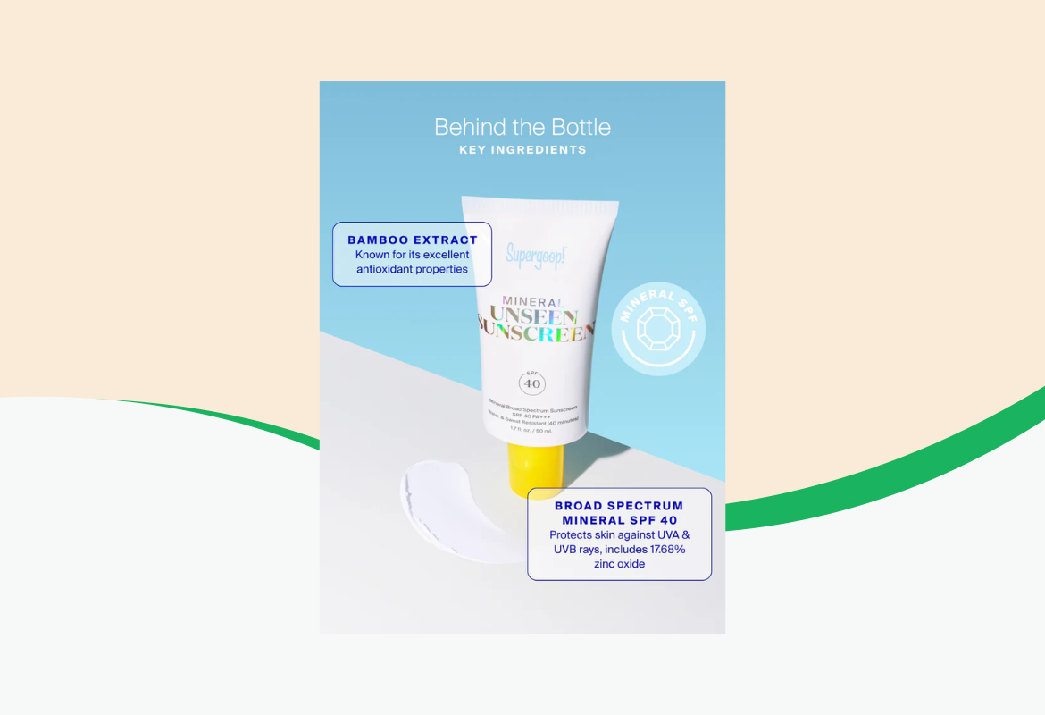 Supergoop! Mineral Unseen Sunscreen, SPF 40, 1.7 fl oz.