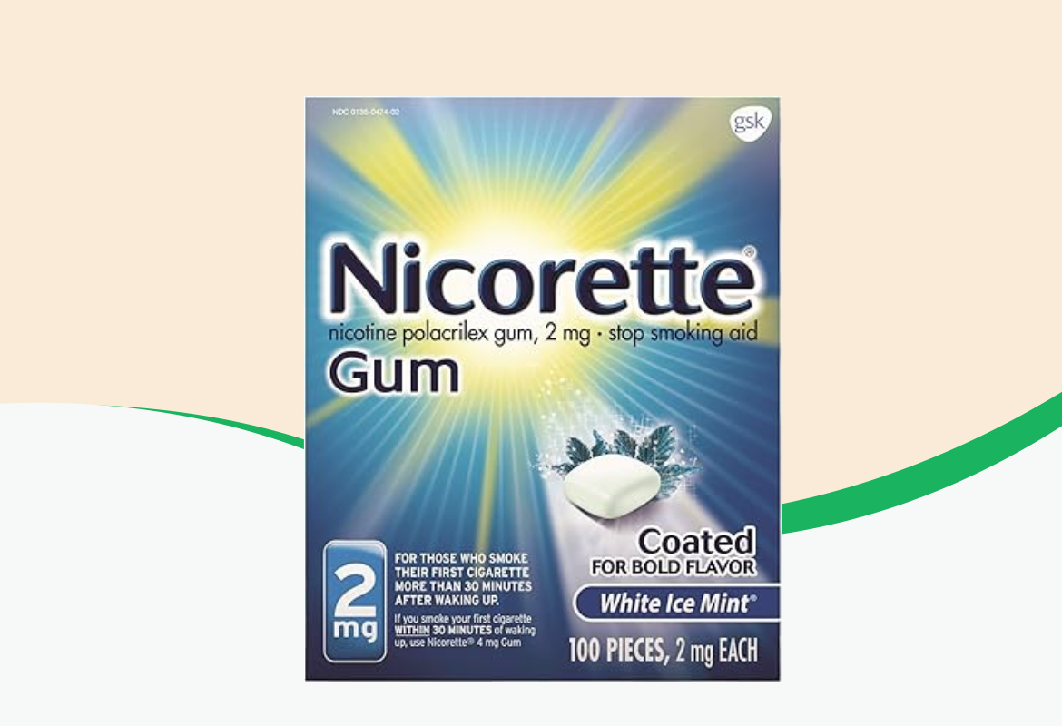 Nicorette Gum White Ice Mint, 2 mg, 100 ct.