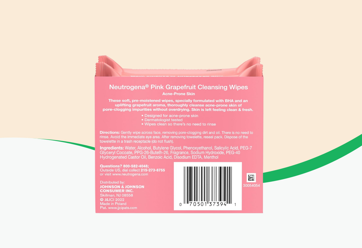 Neutrogena Pink Grapefruit Cleansing Wipes - 25 ct