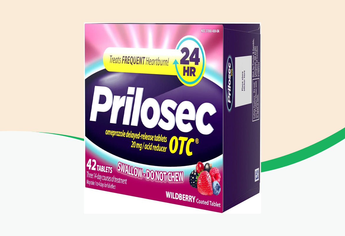 Prilosec OTC Heartburn Relief and Acid Reducer Tablets, Wildberry