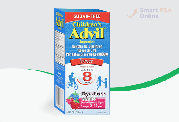 Children's Advil Pain Reliever and Fever Reducer, Sugar Free and Dye Free Ibuprofen Oral Suspension, Berry Flavored, 4 fl oz.