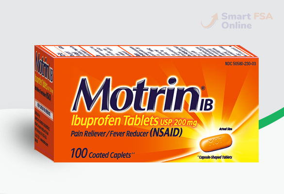 Motrin IB Ibuprofen Pain Reliever/Fever Reducer, 200 mg, Caplets