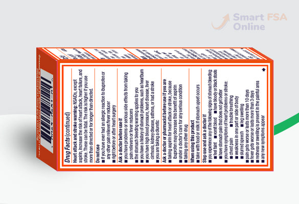 Motrin IB Ibuprofen Pain Reliever/Fever Reducer, 200 mg, Caplets