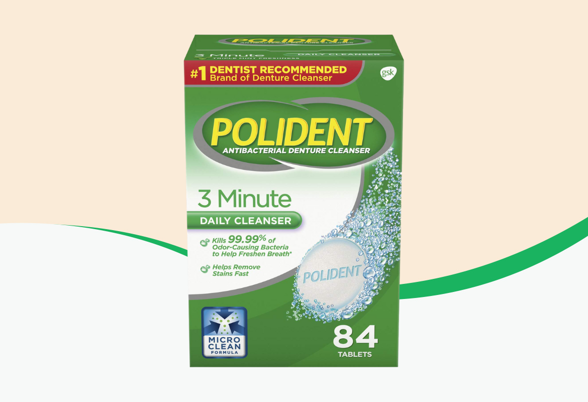 Polident 3 Minute Antibacterial Dental Appliance Cleanser Tablets,