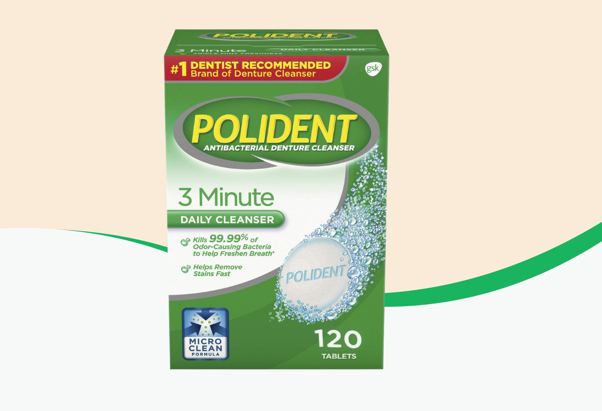 Polident 3 Minute Antibacterial Dental Appliance Cleanser Tablets,