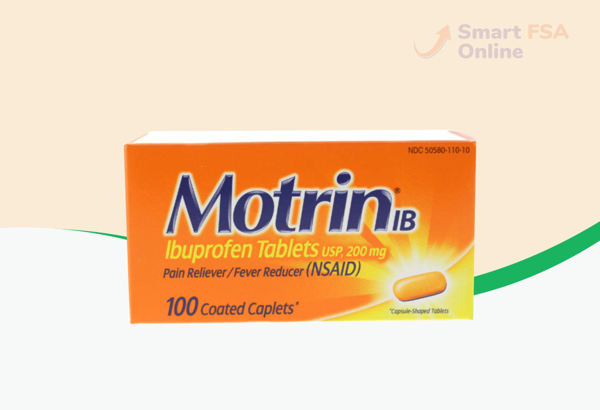 Motrin IB Ibuprofen Pain Reliever/Fever Reducer, 200 mg, Caplets