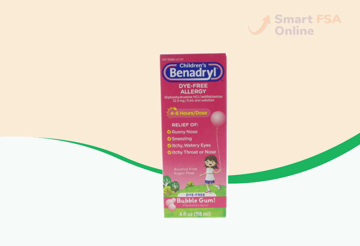 Children's Benadryl Oral Solution, Bubble Gum Flavored, 4 fl oz.