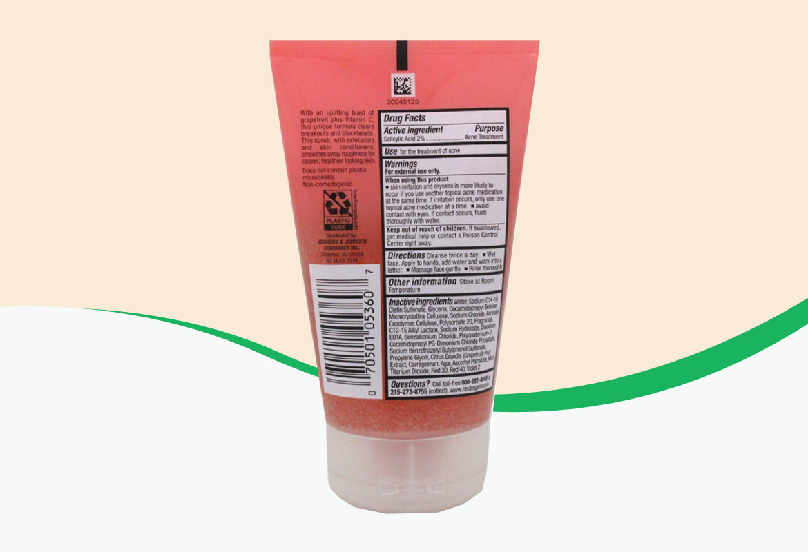 Neutrogena Pink Grapefruit Oil-Free Foaming Acne Scrub, 6.7 fl oz.