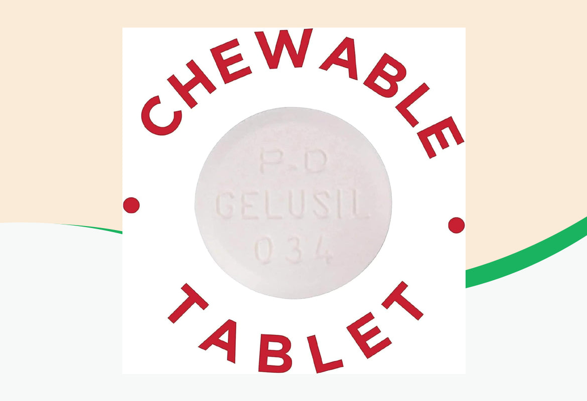 Gelusil Chewable Antacid & Anti-Gas Tablets, Cool Mint, 100 ct.