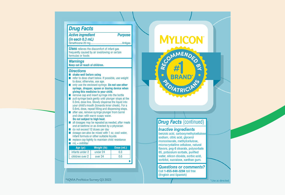 Mylicon Infant Gas Relief Drops, Dye Free, 1.0 fl oz.