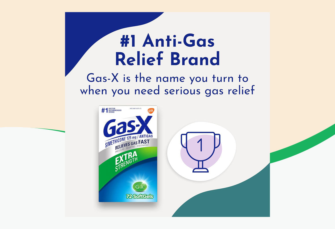 Gas-X Extra Strength Softgel, 125 mg, For Fast Relief From Gas, Bloating & Discomfort, 72 ct.