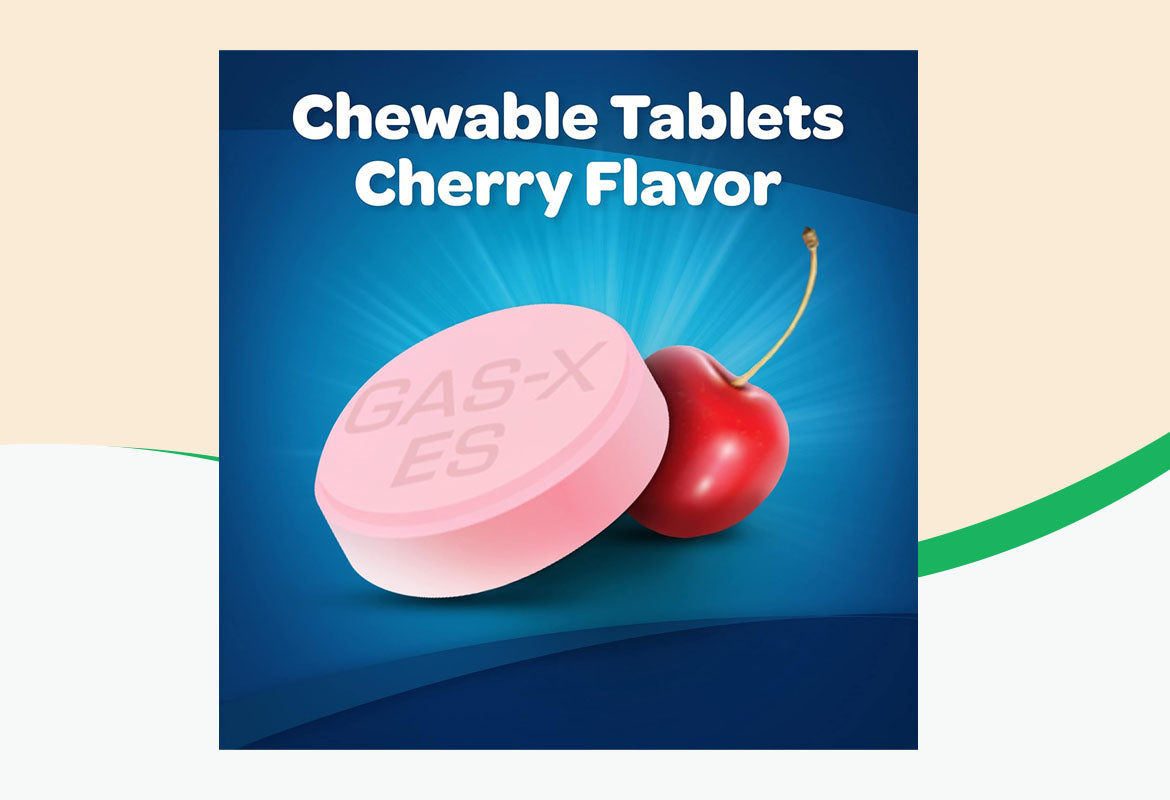 Gas-X Extra Strength Cherry Chewable Tablet, For Fast Relief From Gas, Bloating & Discomfort, 48 ct.