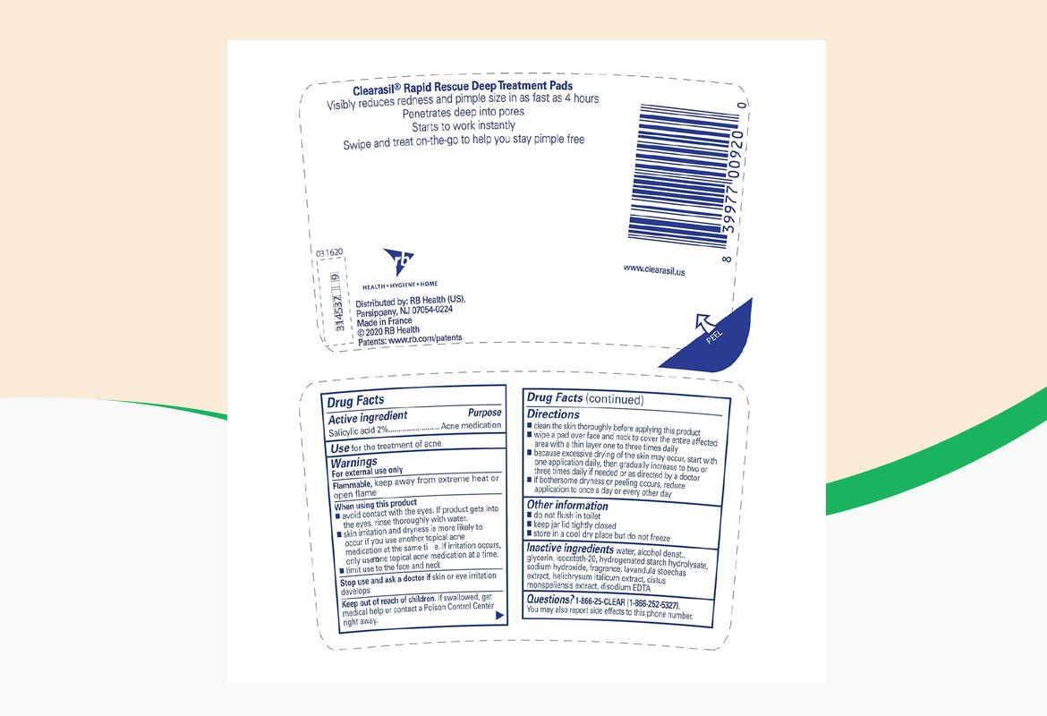 Clearasil Rapid Rescue Deep Treatment Pads - 90 ct.