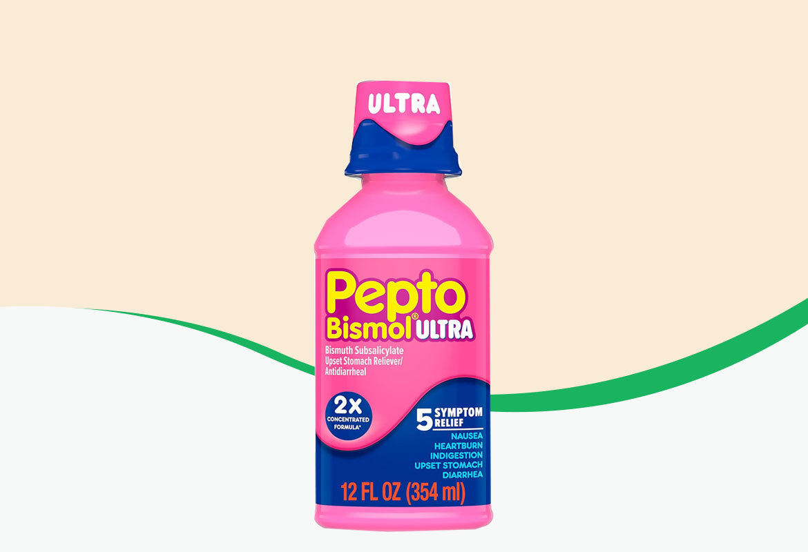 Pepto Bismol Ultra 5 Symptom Stomach Relief Liquid, Original, 12 oz.