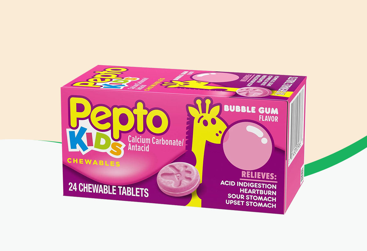 Pepto Kids Antacid Chewable Tablets, Bubble Gum, 24 ct.