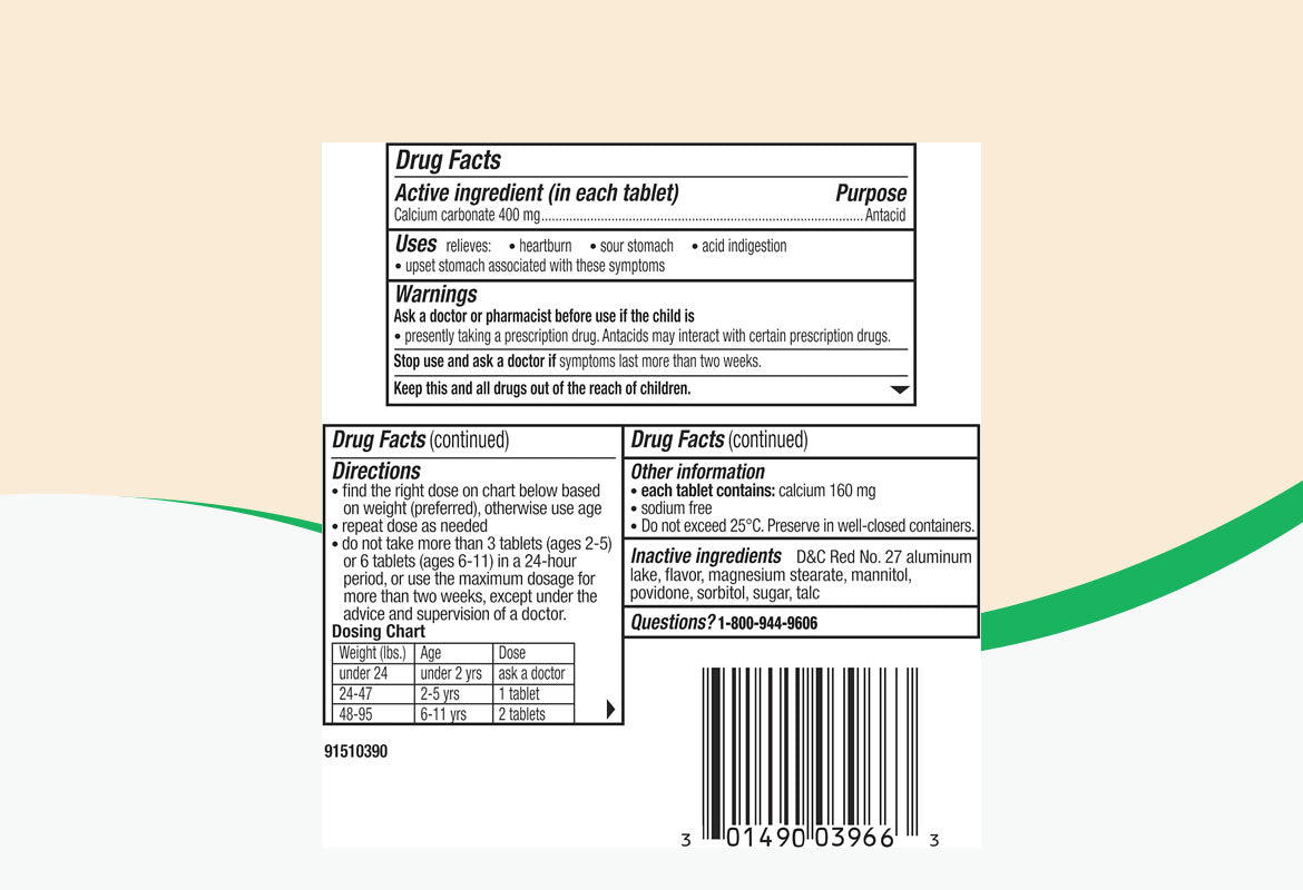 Pepto Kids Antacid Chewable Tablets, Bubble Gum, 24 ct.