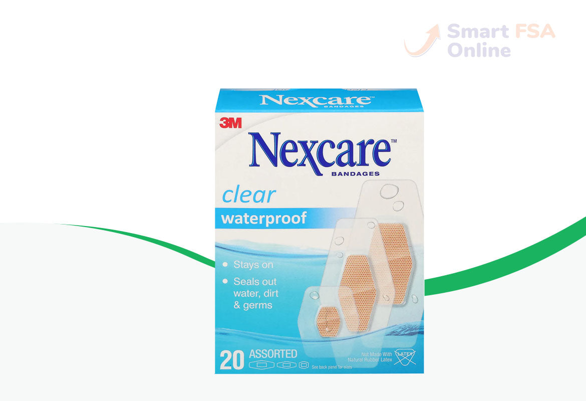 Nexcare Waterproof Clear Bandage, Assorted Sizes, 20 ct.