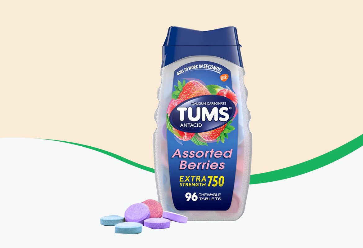 TUMS Ultra Strength Chewable Antacid Tablets, Assorted Berries