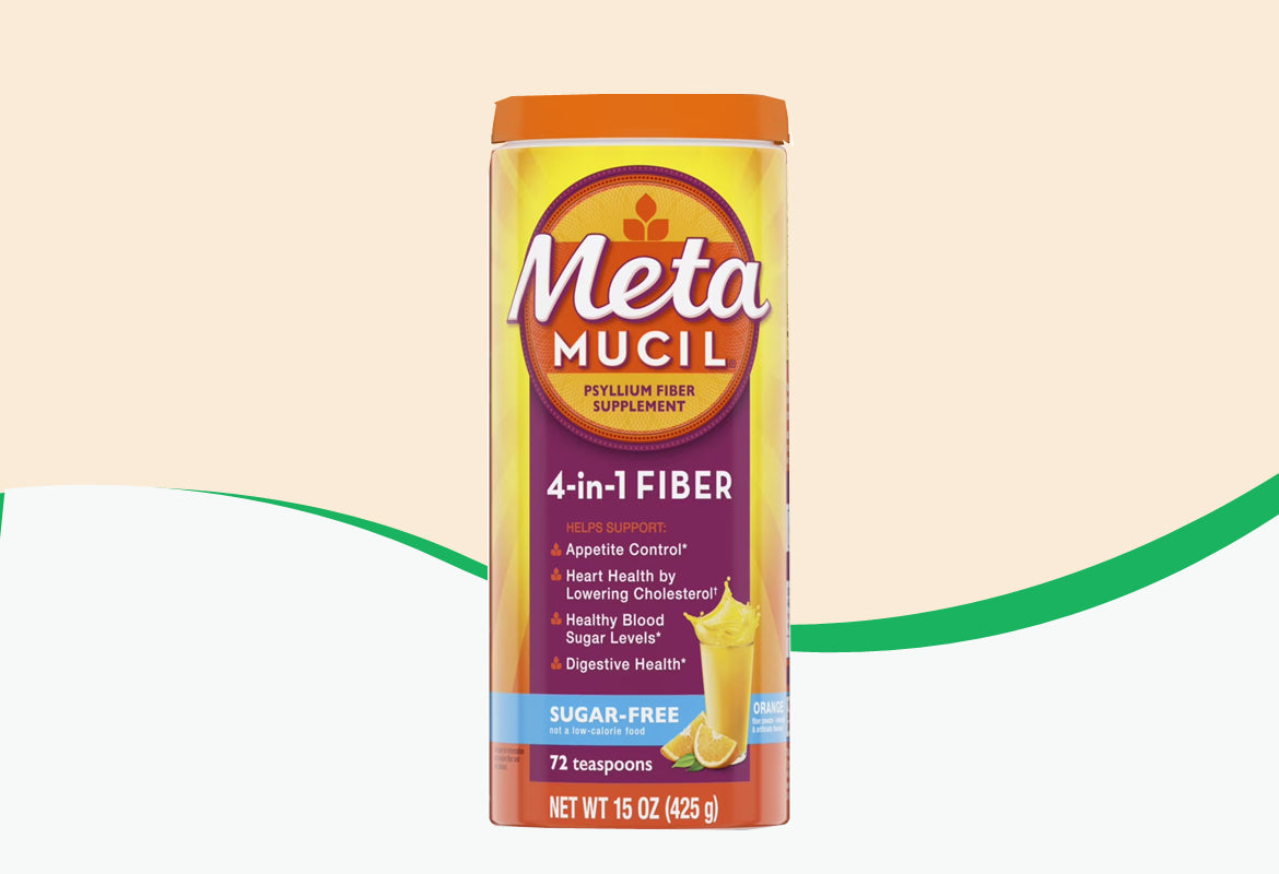 Metamucil Psyllium Fiber Supplement Powder, Sugar Free, Orange Smooth