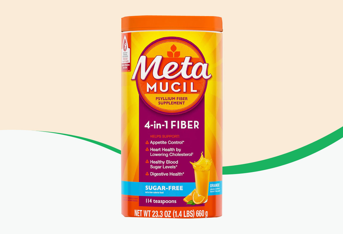 Metamucil Psyllium Fiber Supplement Powder, Sugar Free, Orange Smooth