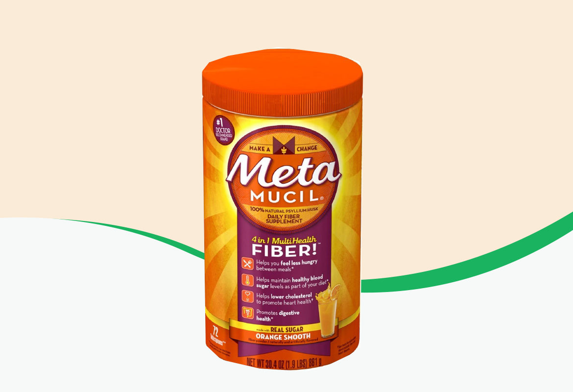 Metamucil Psyllium Fiber Supplement Powder with Real Sugar, Orange Smooth, 30.4 oz (1.9 lb / 861 g)