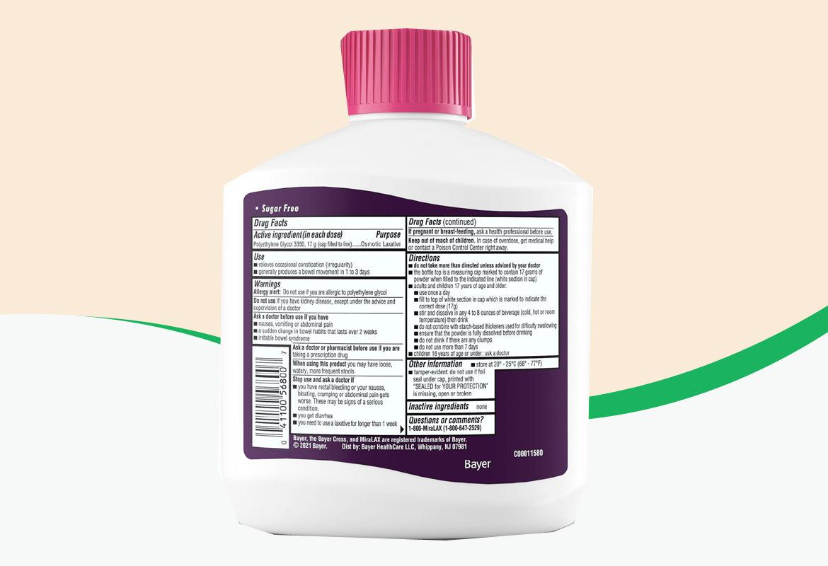 MiraLAX Laxative Powder for Gentle Constipation Relief