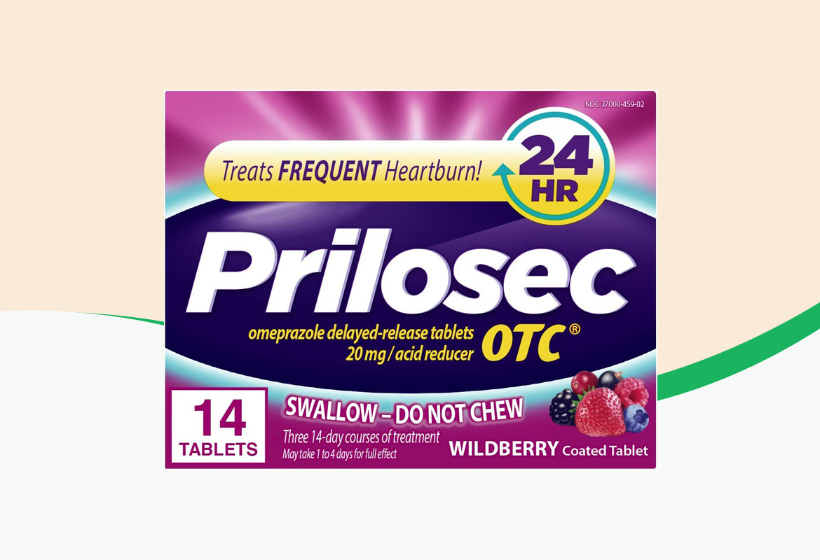 Prilosec OTC Heartburn Relief and Acid Reducer Tablets, Wildberry
