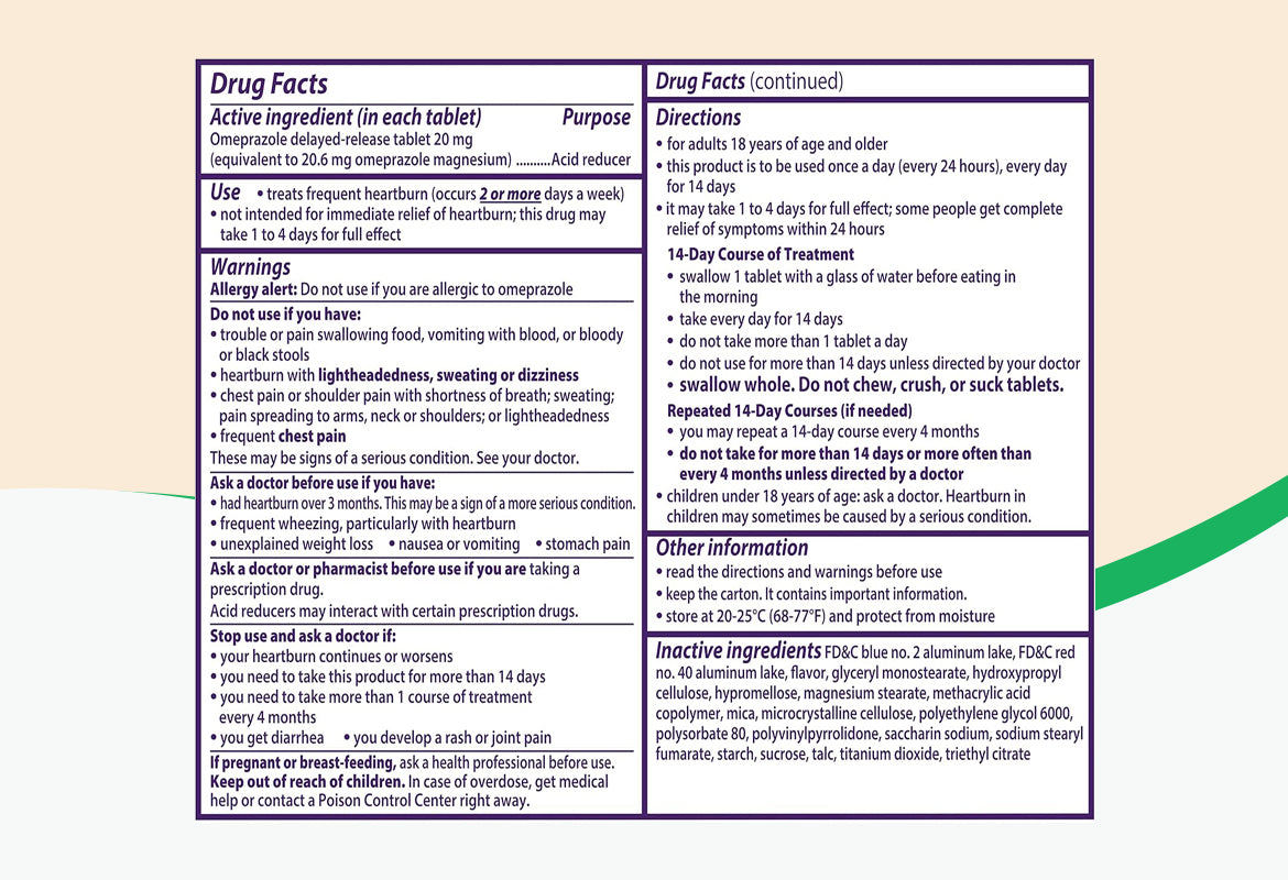 Prilosec OTC Heartburn Relief and Acid Reducer Tablets, Wildberry