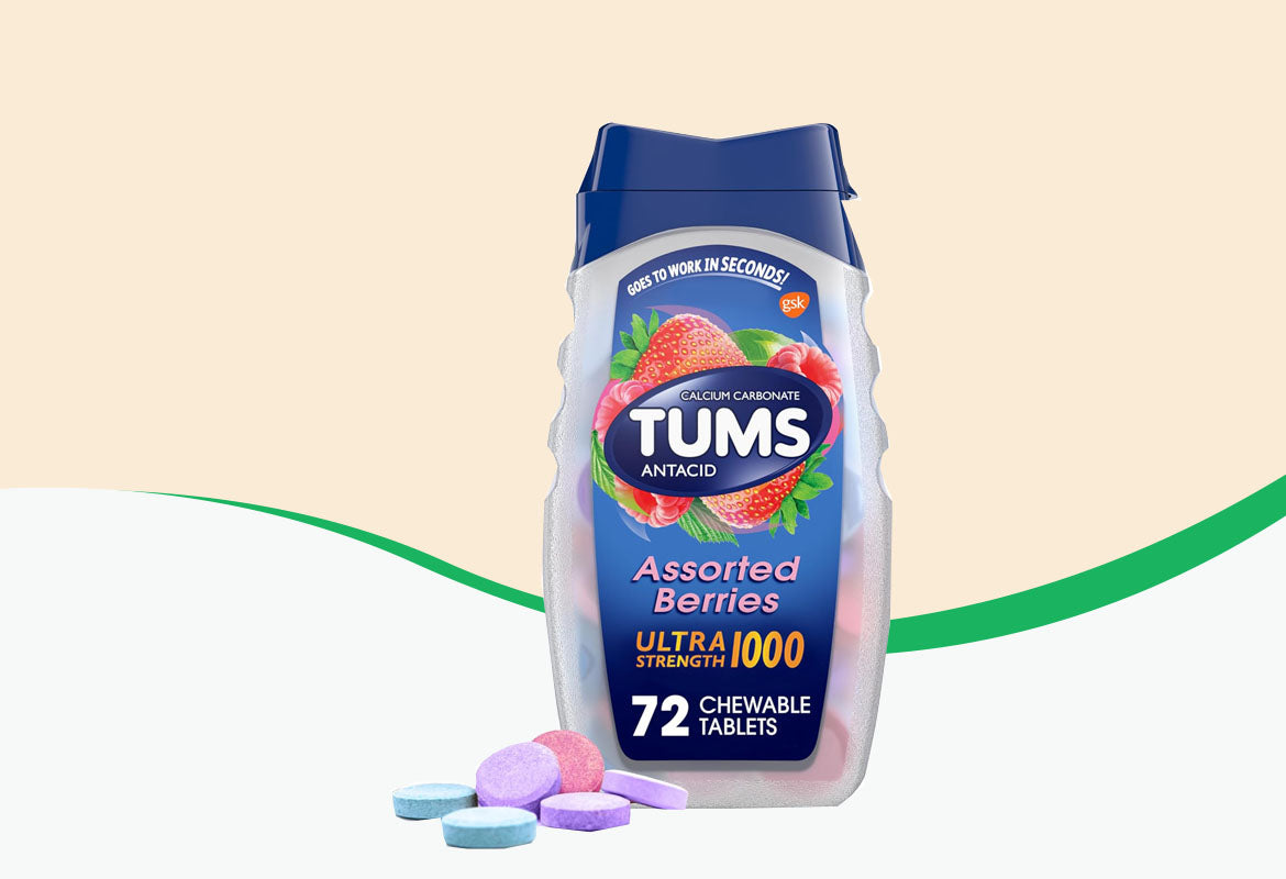 TUMS Ultra Strength Chewable Antacid Tablets, Assorted Berries
